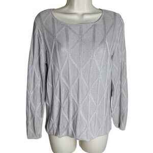 Spirit of the Andes Cable knit 100% Pima cotton Sweater Medium Square Neck Peru